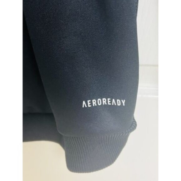 Adidas Men Hoodie Small Black Logo Spellout Aeroready Fleece Pullover GUC - Picture 5 of 9